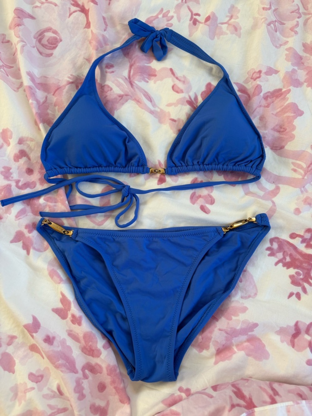 Melissa Odabash blue tie triangle bikini
